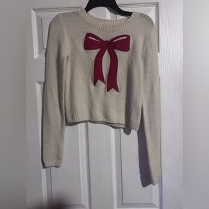 Self Esteem cream bow sweater Size S #knitwear